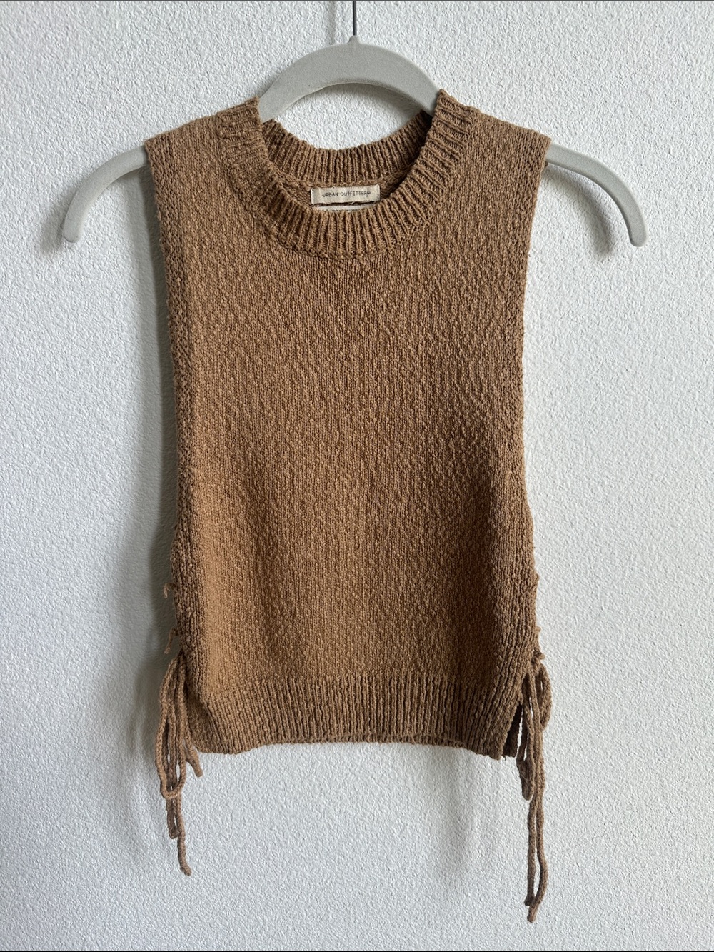 Urban Outfitters Ribbed Knit Crop - Camel Brown